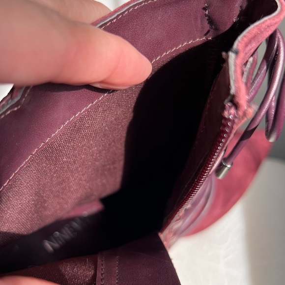 Nine West Maroon Leather Lace-Up Boot Size 5 1/2 - Picture 6 of 12